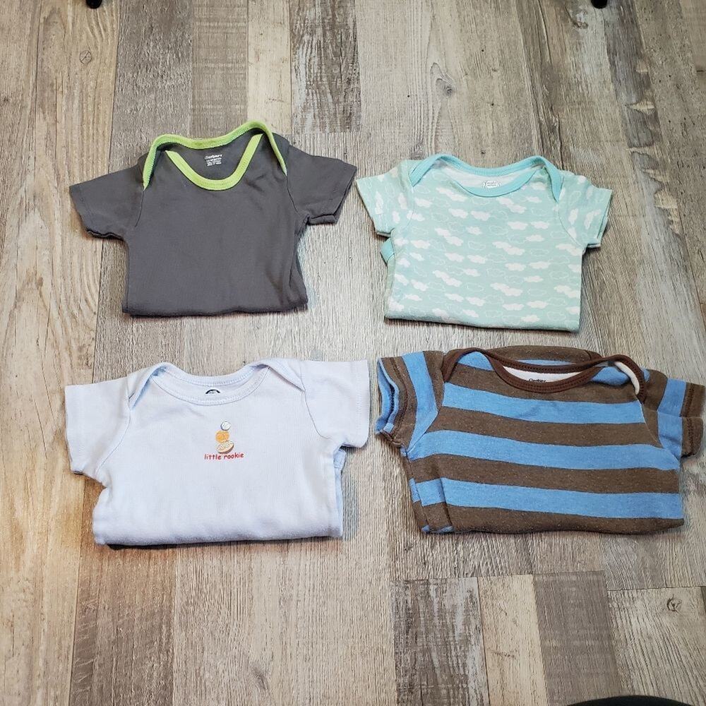 Assortment of boys 3 to 6 month short sleeve one piece bundle